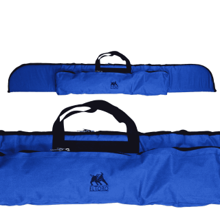 elTORO Recurvebogentasche mit aufgesetzter Tasche bis 62 Zoll - blau