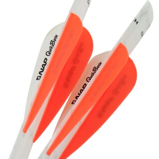 NAP Quikfletch Quikspin für Bolzen - 3 Zoll Vanes - Orange-Orange-Weiß - 6er Pack