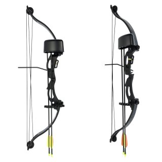Youth/Child Black & Green Compound Archery Bow 12Lbs Kit Set 2 X Arrows & Access 