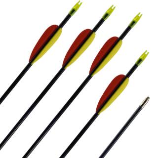 BLACK BOLT Fiberglass Arrow - Length: 26 inches