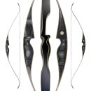 JACKALOPE - Obsidian - 62 inches - One Piece Recurve Bow - 20-50 lbs