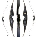 JACKALOPE - Obsidian - 62 inches - One Piece Recurve Bow - 50 lbs | Left Hand