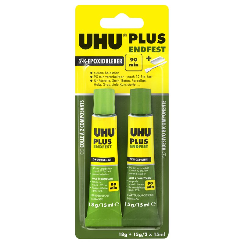 UHU Plus Endfest 2-K-Epoxidkleber 2 Komponentenkleber Epoxid Kleber 2K 