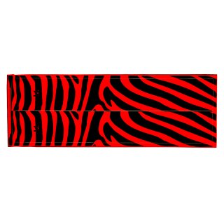Arrowwraps | Design 935 - Zebra - rot fluoreszierend - Länge: 8 Zoll - 2er Pack