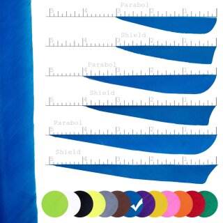 [Bestseller] BSW Solid - Naturfeder - einfarbig | Farbe: Blau - Form: 3 Zoll Shield