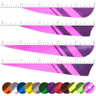 [Bestseller] BSW Black Horn - Naturfeder - geometrische Streifen | Farbe: fluoreszierend Pink - Form: 5 Zoll Parabol