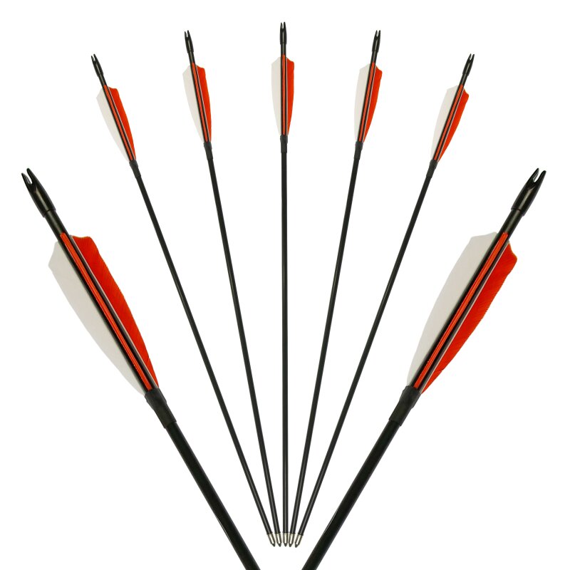 Complete Arrow | TROPOSPHERE - Fibreglass Arrow with Natural Fletching - 24-32 inches - Orange