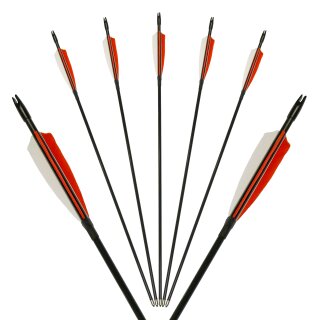 Complete Arrow | TROPOSPHERE - Fibreglass Arrow with Feathers - 26 inches - Orange