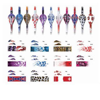 BOHNING True Color Wrap/Vane Combo - Wraps with fitting Vanes | Colour: American Flag