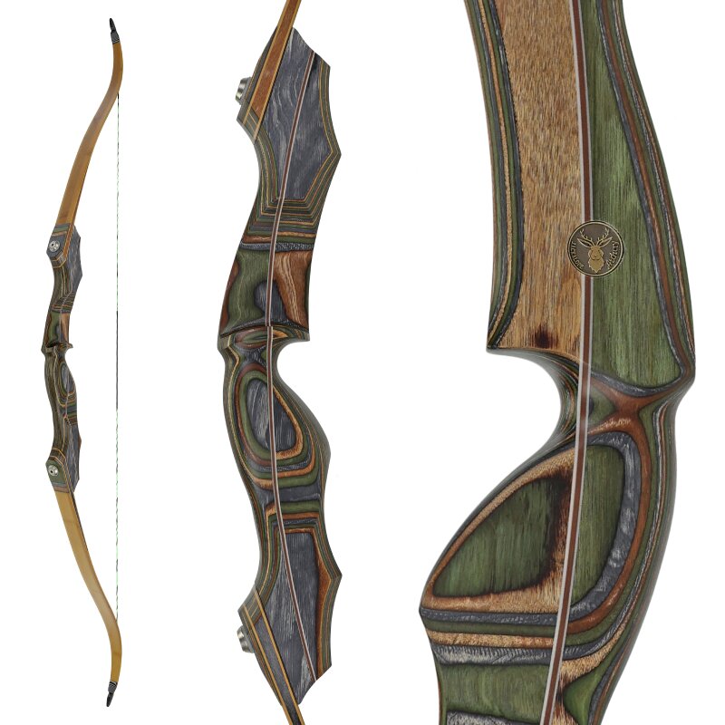 JACKALOPE - Tourmaline - 64 inches - Classic Recurve Bow Take Down - 25-50 lbs