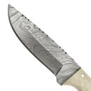 elTORO Buffalo Horn - Damascus - Hunting Knife - 10cm - incl. Leather Sheath