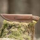 elTORO Walnut Horn - Damascus - Hunting Knife - 10cm - incl. Leather Sheath