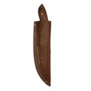 elTORO Walnut Horn - Damascus - Hunting Knife - 10cm - incl. Leather Sheath