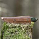 elTORO Buffalo Horn - Damascus - Hunting Knife - 10cm - incl. Leather Sheath