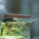 elTORO Brass Horn - Damascus - Hunting Knife - 14cm -...