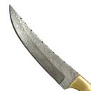 elTORO Brass Horn - Damascus - Hunting Knife - 14cm - incl. Leather Sheath