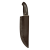 elTORO Brass Horn - Damascus - Hunting Knife - 12.3cm - incl. Leather Sheath