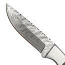 elTORO Steel Horn - Damascus - Hunting Knife - 10cm - incl. Leather Sheath