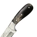 elTORO Steel Horn - Damascus - Hunting Knife - 9cm - incl. Leather Sheath