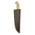 elTORO Double Brass Bone - Damascus - Hunting Knife - 13cm - incl. Leather Sheath