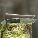 elTORO Damascus Horn - Damascus - Hunting Knife - 11.5cm - incl. Leather Sheath