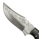 elTORO Damascus Horn - Damascus - Hunting Knife - 11.5cm - incl. Leather Sheath