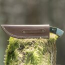 elTORO Damascus Horn - Damascus - Hunting Knife - 11.5cm - incl. Leather Sheath