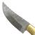 elTORO Double Brass Horn - Damascus - Hunting Knife - 11.5cm - incl. Leather Sheath