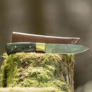 elTORO Brass Horn - Damascus - Hunting Knife - 12cm -...