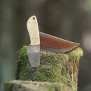 elTORO Skinner Bone - Skinning Knife made of Damascus Steel - 8.5cm - incl. Leather Sheath