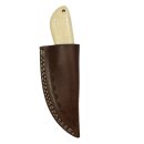 elTORO Skinner Bone - Skinning Knife made of Damascus Steel - 8.5cm - incl. Leather Sheath