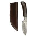 elTORO Damascus Horn - Damascus - Hunting Knife - 9cm - incl. Leather Sheath
