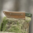 elTORO Wood Horn - Damast - Jagdmesser - 7cm - inkl. Lederscheide