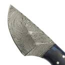 elTORO Wood Horn - Damast - Jagdmesser - 7cm - inkl. Lederscheide