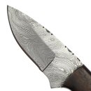 elTORO Walnut - Damascus - Hunting Knife - 8.3cm - incl. Leather Sheath