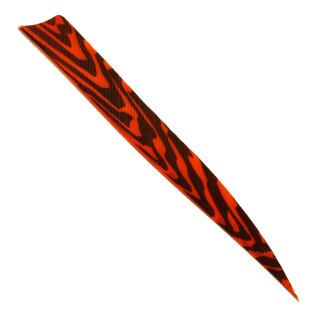 GATEWAY Naturfeder - Printz - Rechtsgewunden | Farbe: Orange Zebra | Form: Shield | 5 Zoll