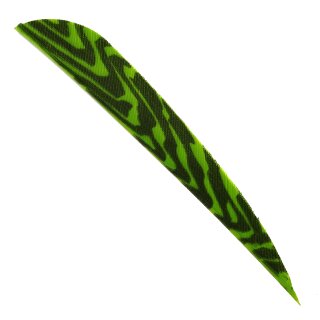 GATEWAY Natural feather - Printz - right-wound | Colour: Chartreuse Zebra | Shape: Parabol | 4 inch