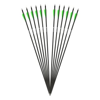 Complete arrow | DRAKE Fire - 30 inches - Carbon-Hybrid-Arrow - Pack of 12