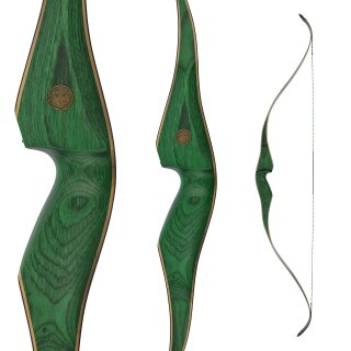 JACKALOPE - Malachite+ - 62 inches - One Piece Recurve Bow - 60 lbs | Left Hand