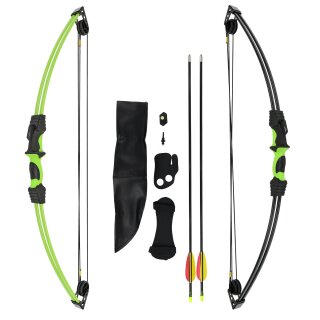 Youth/Child Black & Green Compound Archery Bow 12Lbs Kit Set 2 X Arrows & Access 