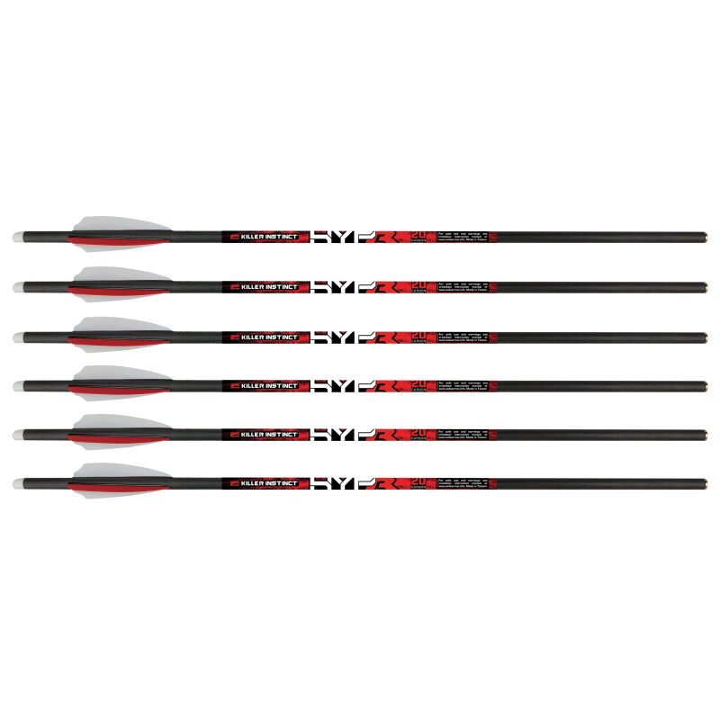 KILLER INSTINCT Hypr - Carbon Bolts - 20 Inch - Pack of 6