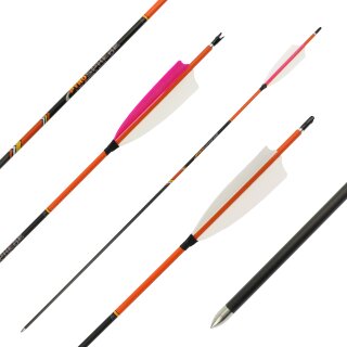 up to 20 lbs | Carbon arrow | PyroSPHERE Slim - with Feathers - Spine: 1200 | 28 inches