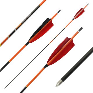 26-30 lbs | Carbon arrow | PyroSPHERE Slim - with Feathers - Spine: 800 | 30 inches