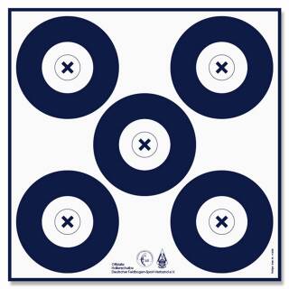 Target Face | DFBV / IFAA Indoor - 40cm - 5-Spot - Nylon reinforced