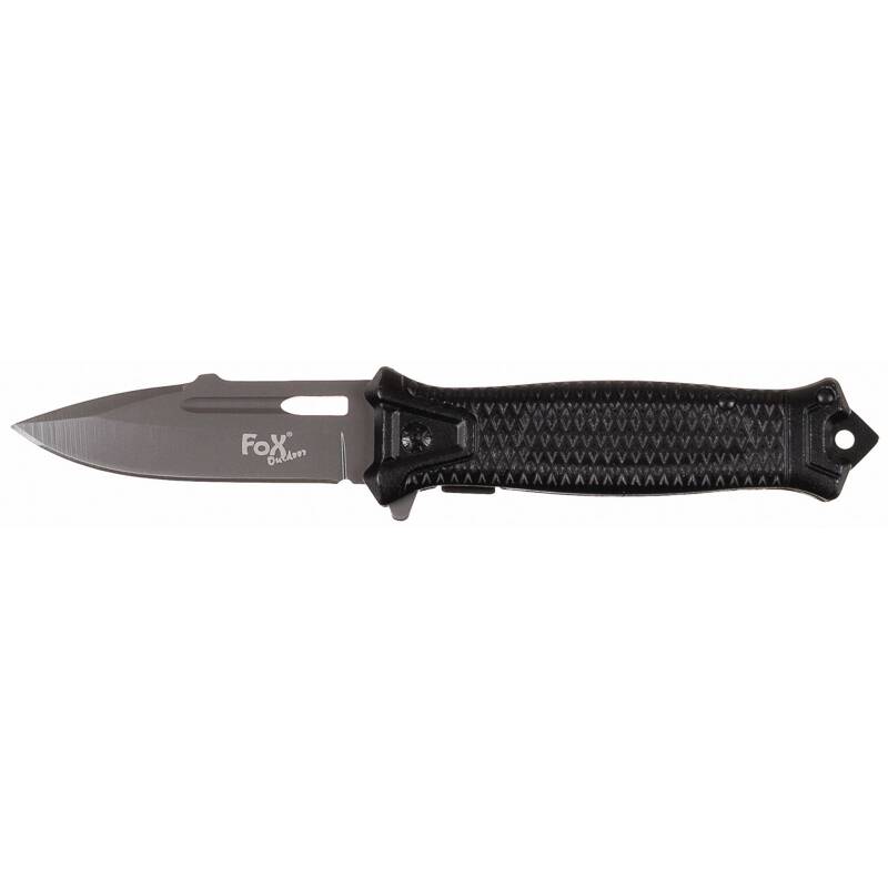 FOX OUTDOOR Klappmesser - Snake - Einhand - schwarz - Metallgriff