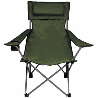 FOX OUTDOOR folding chair - Deluxe - olive - back and armrest