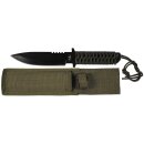 FOXOUTDOOR Knife - fixed blade - OD green - wrapped handle