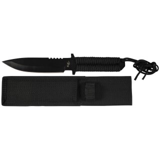 FOXOUTDOOR Knife - fixed blade -  black - wrapped handle
