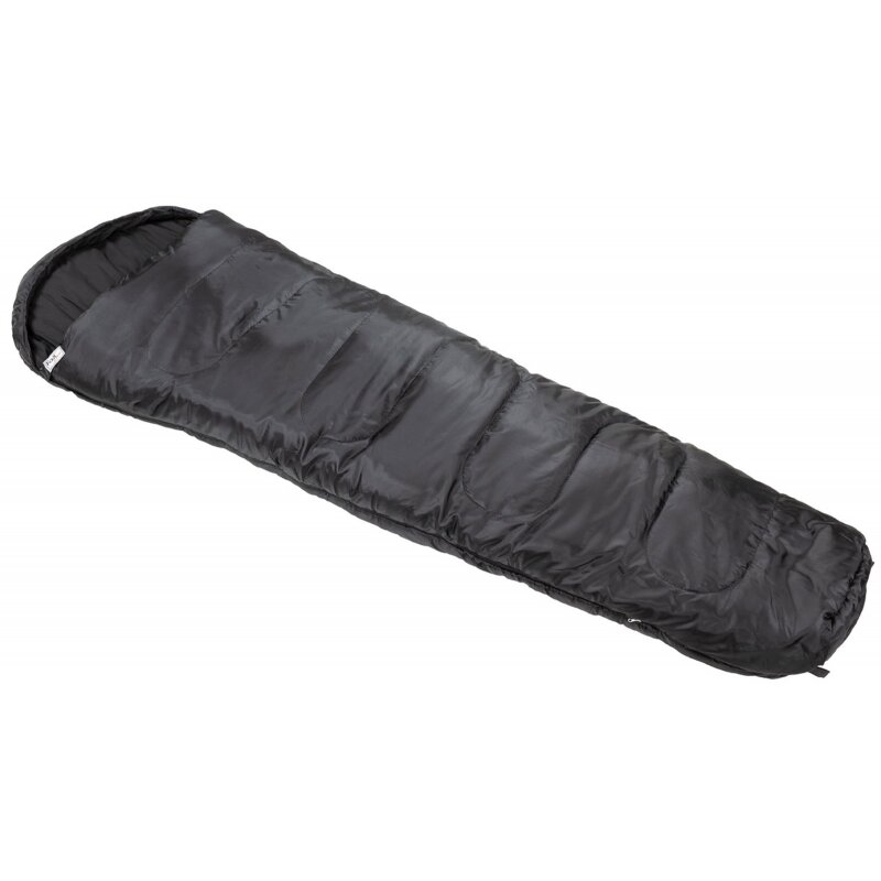 FOXOUTDOOR Mummy Sleeping Bag - black - 2-layer filling