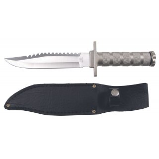 FOXOUTDOOR Survival Knife - silver - aluminium handle - sheath